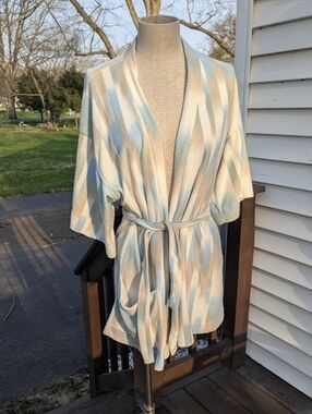 Vintage 80s Terrycloth Short Kimono Robe by Catalina California